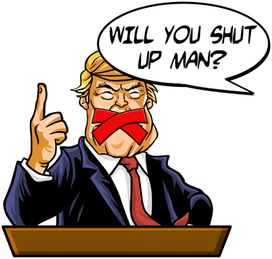 Funny Will You Shut Up Man Biden vs Trump Debate Comic Bucket Hat